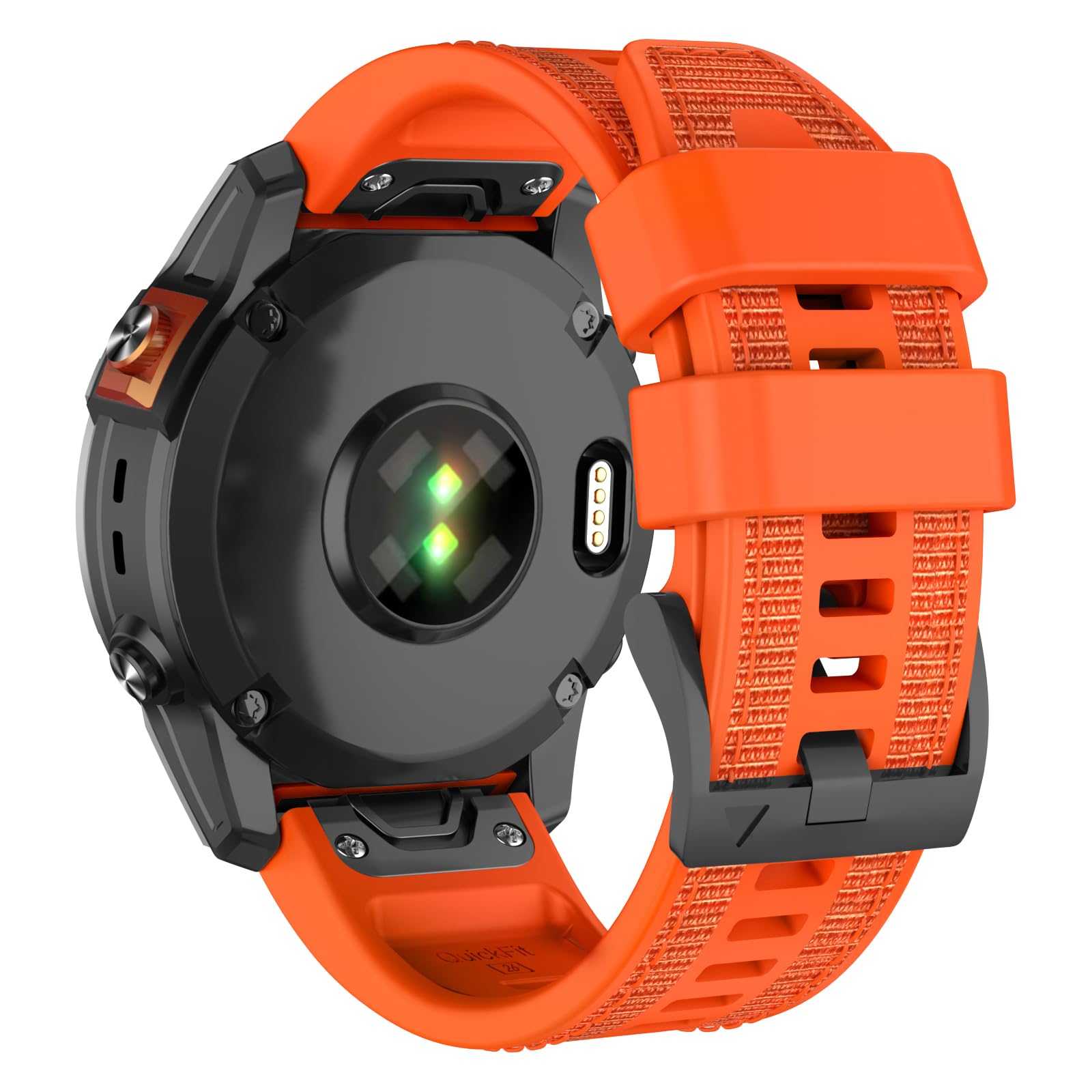 MYSNBKN 26mm Quick Fit Strap for Fenix 8 51mm/Fenix 7X Pro/Fenix 7X/Fenix 6X/Fenix 6X Pro/Fenix 5X/Fenix 5X Plus/Fenix 3/Fenix 3 HR, Nylon Patch Silicone Replacement Watch Strap