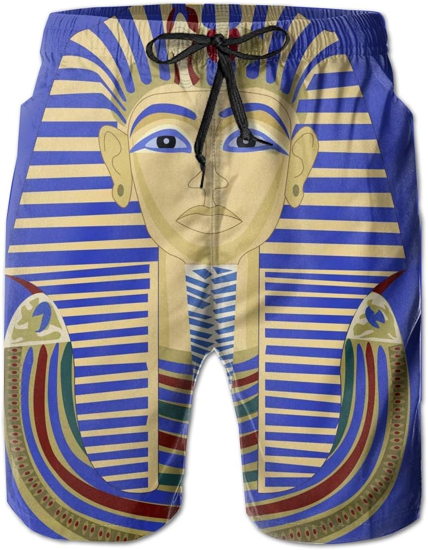 King Pharaoh Tutankhamun Egypt TUT Egyptian Mens Big & Tall Cargo Short Board Shorts Basic Underwear with Pockets