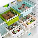 Multifunction Refrigerator Drawer Fridge Storage Box Rack Shelf Holder Slide Fridge Organizer Kitchen Accessory (Color : Whit