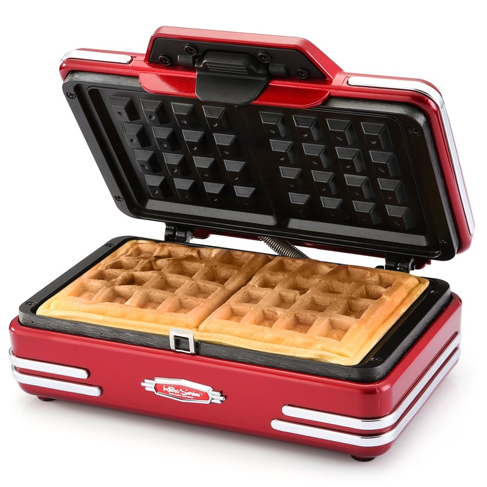 Waffle Makers,NOSTALGIA Electrics Waffle Iron TwoPiece with Nonstick