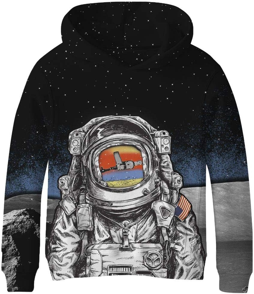 SAYM Teen Boys' Galaxy Fleece Sweatshirts Pocket Pullover Hoodies 4-16Y