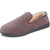 isotoner mens Indoor/Outdoor Breathable Diamond Corduroy Slippers With Memory Foam Comfort
