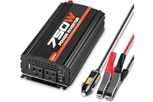 POTEK 750W Car Power Inverter DC 12 V to AC 110V Dual AC Charging Ports / 2A USB Ports for Laptop, Smart Phone
