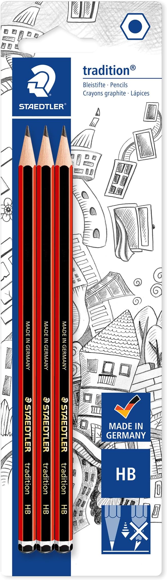 Staedtler Tradition Graphite Pencils HB 2 mm Lead Pack of 3 110-HBBK3D