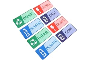 Healifty Weatherproof Recycling Stickers 8 Sheets for Trash Bins Self-Adhesive Labels for Waste Collection