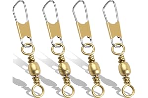 SHADDOCK FISHING Fishing Barrel Swivels Snaps, 100pcs Snap Swivels Fishing Tackle Leader Line Lure Connector Accessories High Strength Solid Rings for Saltwater Freshwater, Black/Gold