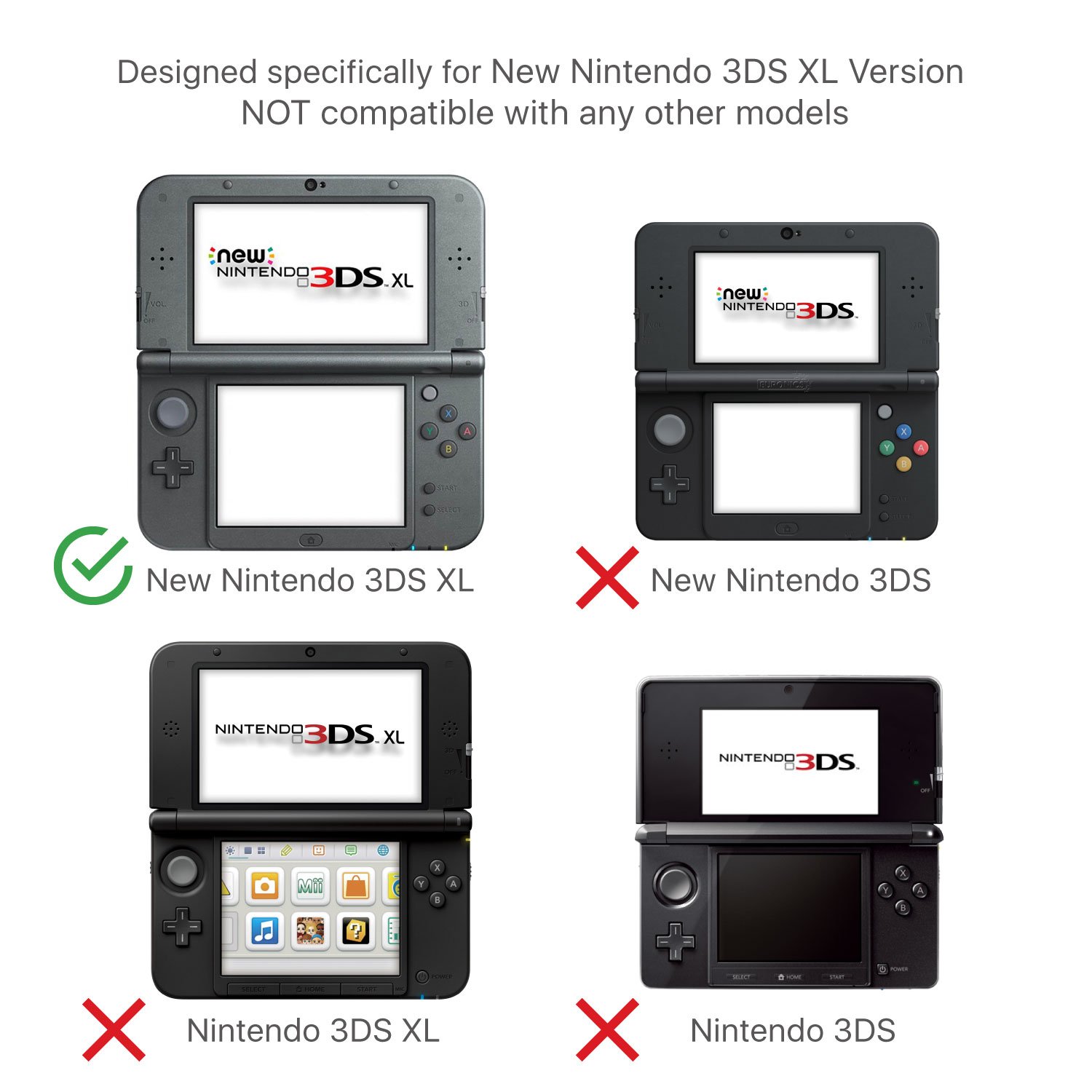 TNP New Nintendo 3DS XL Hand Grip - Protective Cover Controller Case | Ergonomic Comfort | Anti Slip Handle | with Kick-Stand | for 3DS XL LL 2015 Model