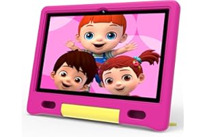 ApoloSign Kids Tablet, 10.1 inch Android 13 Tablet for Kids, 2+32GB,128GB Expand,Toddler Tablet with Parental Control,Wi-Fi, GMS,Shockproof Case for Boys & Girls (Pink)