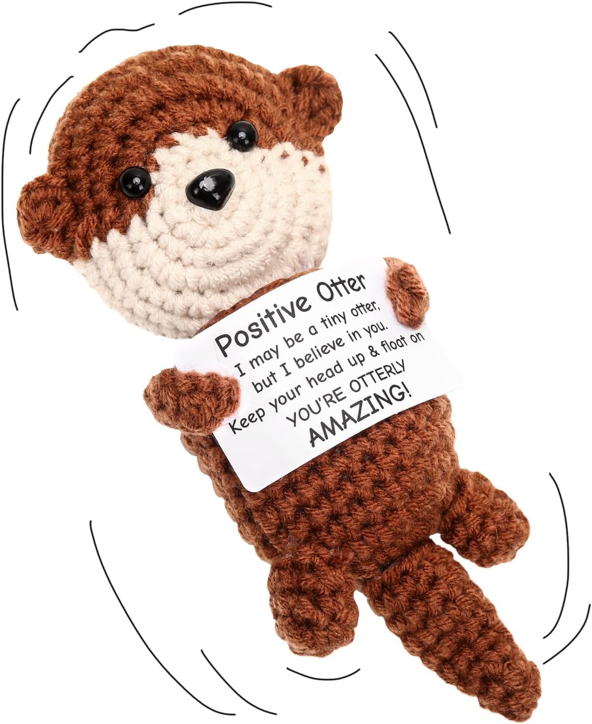 ALUNME Mini Funny Positive Crochet Otter Emotional Crochet Animals Sea Gifts Knitted Doll Encouragement Cheer up Birthday Graduation Gifts for Women Men Coworkers Teens โ image 1