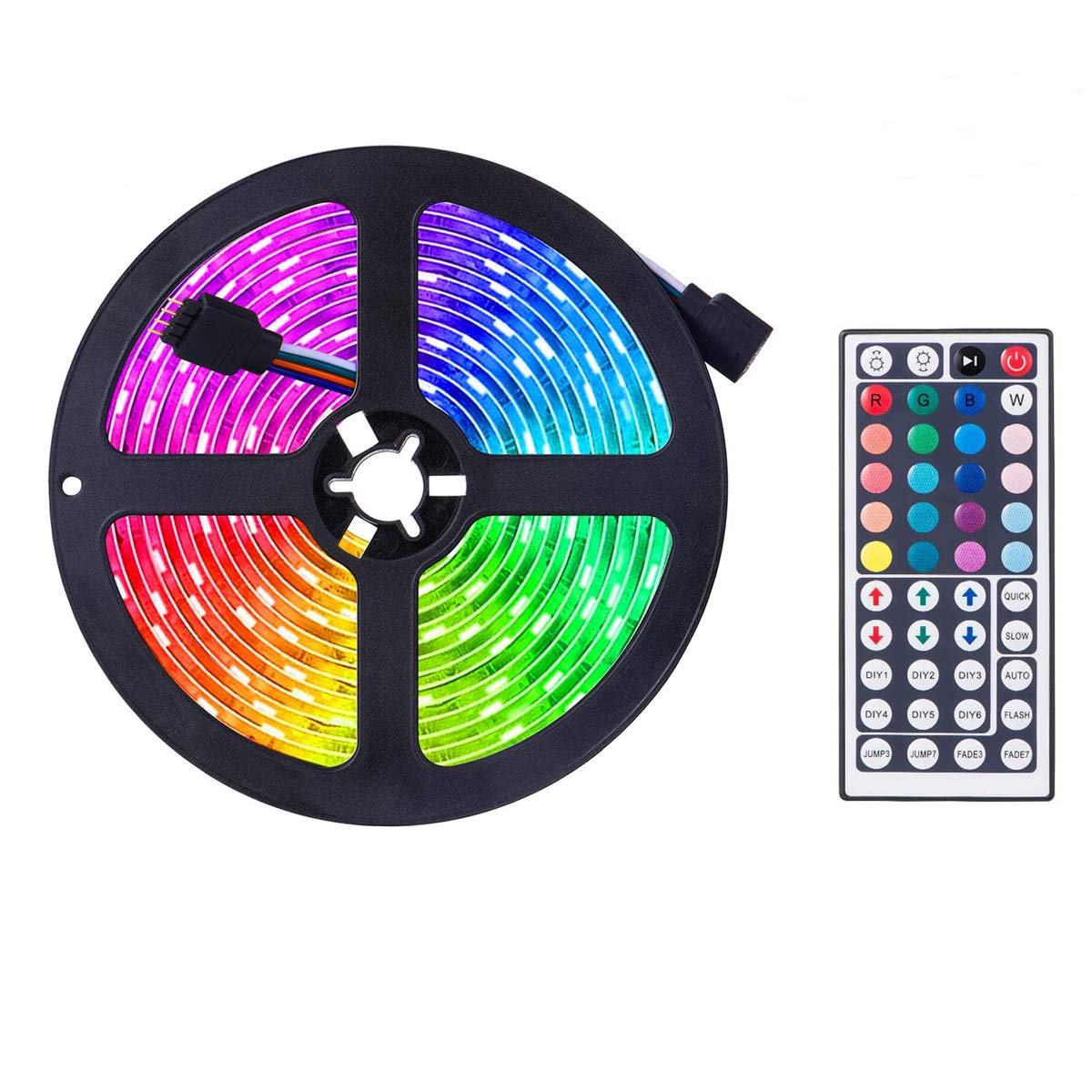 AIJIAER LED Strip Lights, LED Strip Colour Changing LED Fairy,RGB Light Strip Set with Remote Control Ideal for Room, Home, Kitchen, Parties (5m)