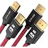 BIFALE VESA Certified 8K DisplayPort 1.4 Cable 25ft 2Pack, DP 1.4 Cable Nylon Braided Supports (8K@60Hz, 4K@144Hz and 1080P@2