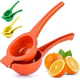 Zulay Kitchen Metal Orange Squeezer | Heavy-Duty Manual Citrus Juicer for Maximum Juice Extraction &ndash; Ergonomic, Easy to Clean, Dishwasher Safe (Orange)