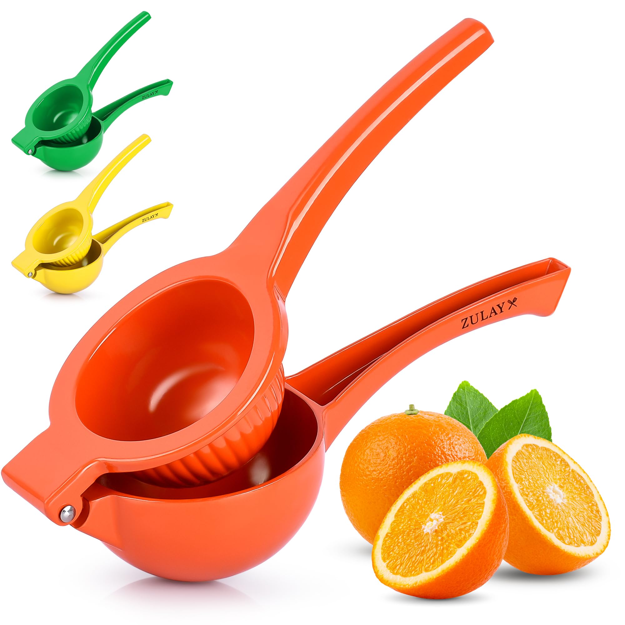 Photo 1 of Zulay Premium Quality Metal Orange Squeezer, Citrus Juicer, Manual Press for Extracting the Most Juice Possible - Orange Juicer (Orange)