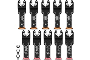 10Pcs Oscillating Saw Blades Set Quick Release Extra-Long Reach Arc Edge Bi-Metal Multitool Blades Universal Japanese Teeth S