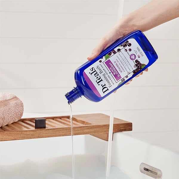 DR TEAL’S FOAMING BATH WITH PURE EPSOM SALT, BLACK ELDERBERRY WITH VITAMIN D, 34 FL OZ (PACK OF 2)