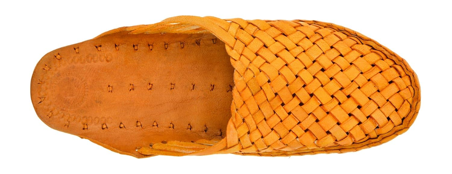 ampereus men's yellow colore leather kolhapur