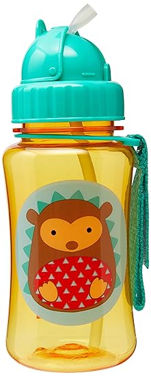 Skip Hop Zoo Straw Bottle, Holds 12 oz, Hudson Hedgehog