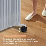PureMate 2500W Oil Filled Radiator 11 Fin Tall Electric Heater 3 Heat Settings view 9