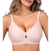HEPOE Seamless No Underwire Bras, Wireless Bras for Women, Push Up Full Coverage Bralettes Comfortable Everyday Bralette——Skin, Medium