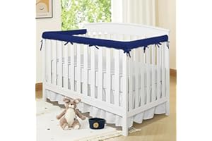 GENERIC 3pcs Crib Rail Covers for Teething, Crib Rail Cover, Soft Crib Protector from Chewing, Suits for Most Standard Bed (Blue-jxt)