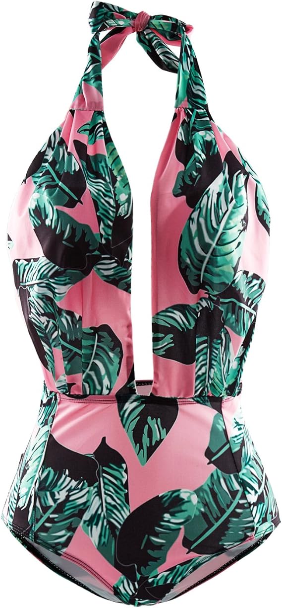 Damen Monokini Badeanzug - Neckholder Mit Netz-Einsatz