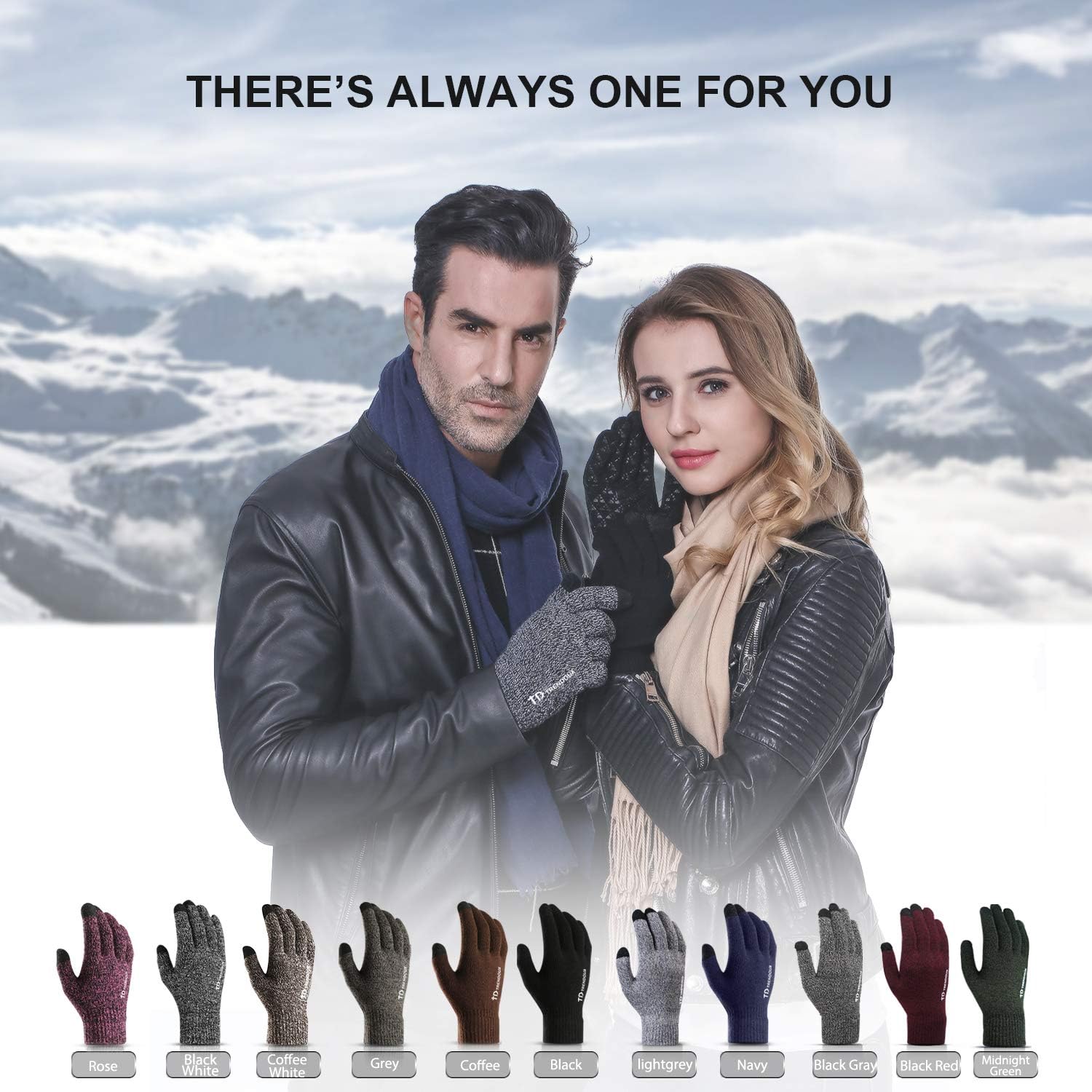 TRENDOUX Winter Gloves for Men and Women - Upgraded Touch Screen Anti-Slip Silicone Gel - Elastic Cuff - Thermal Soft Wool Lining - Knit Stretchy Material: Clothing
