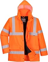Portwest S460 Winter Hi Vis Hooded Jacket Orange Large view 2