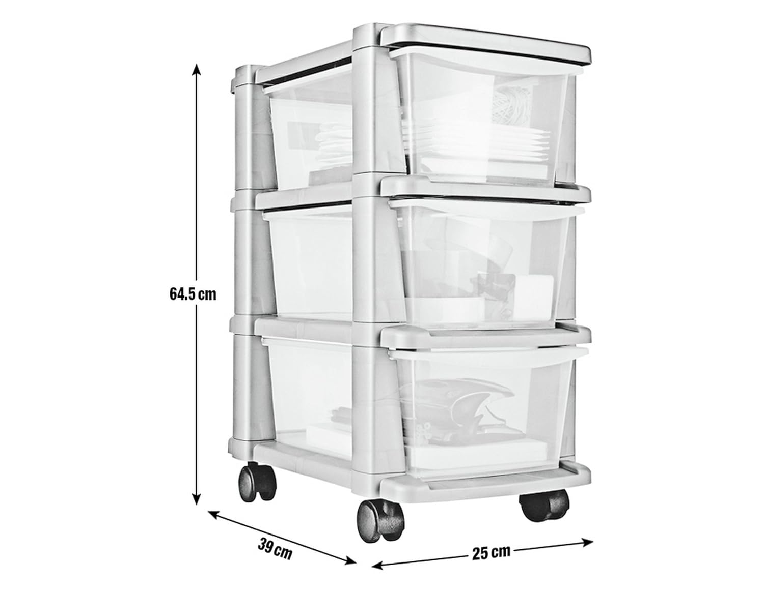 Color Blanco 34,2 L Unidad de Almacenamiento de Torre de plástico con 3