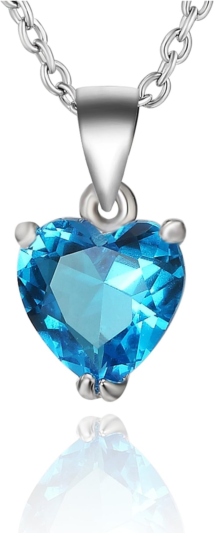 Ananth Jewels 925 Silver BIS Hallmarked Pendant with Chain Heart Shaped Swarovski Crystal Valentine Gift for Women