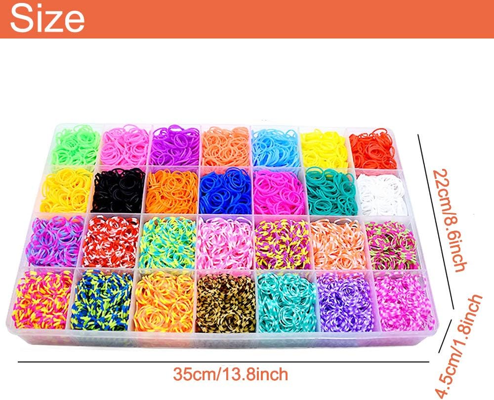DIY Rubber Loom Bands Kit; Bst4u 10000 Rubber Bands with 28 Colors, 680