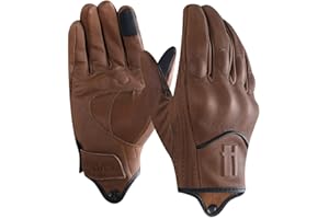 Harssidanzar Leather Motorcycle Gloves for Men Touchscreen GM028