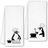 InnoBeta Penguin Gifts for Women, Hand Towel Gifts for Penguin Lovers, Kitchen Towel Set, 16x24 in Microfiber Dish Tea Towel, Hand Towel Gifts, 2 Pack