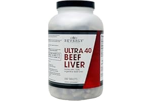 Beverly International Ultra 40 Grass Fed Desiccated Beef Liver, 500 Tab. Golden-era Secret for Boosting Muscle Growth, Stamina and Performance Naturally. Break Through Those Sticking Points-Endurance