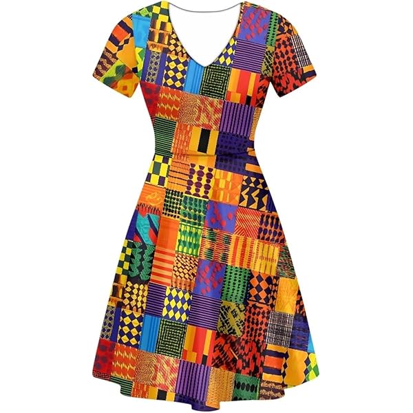 Womens African Ankara Print Maxi Dress Traditional Casual Outfits Fashion  Lotus Sleeve V Neck African Dresses Women (FQIL001,S,Small) at Amazon  Women's Clothing store