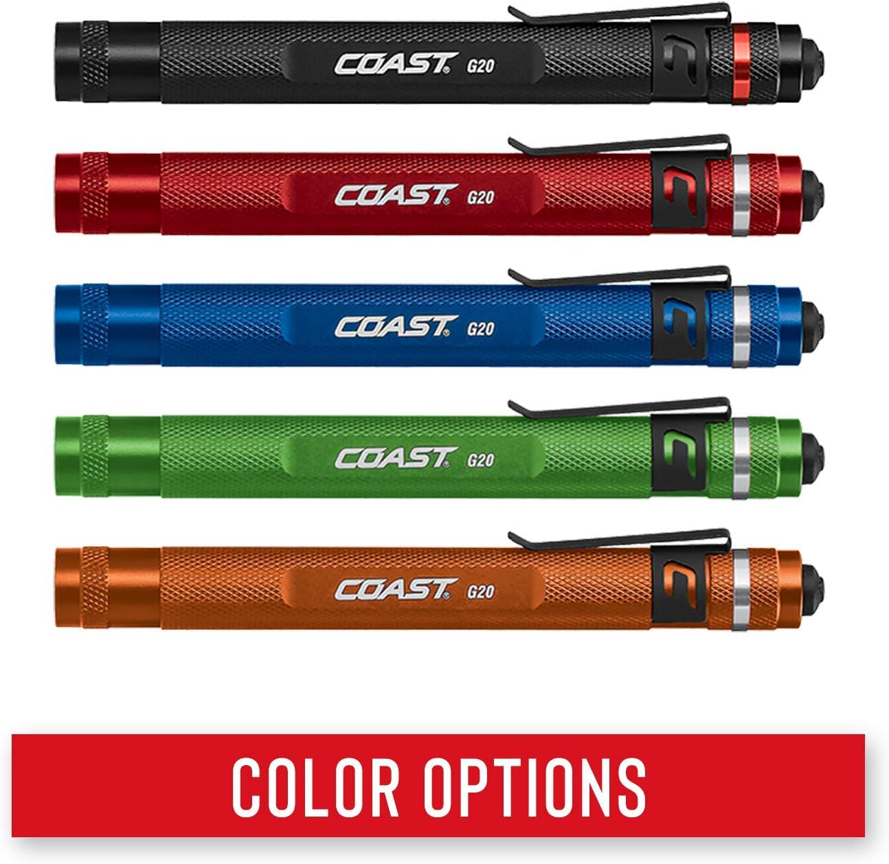 COAST G20 Inspection Beam Penlight LED Flashlight, Black - Basic Handheld Flashlights - 