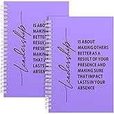 2Pcs Leadership Gifts Leader Spiral Notebook Boss Appreciation Gift Retirement Journal,Thank You Gifts for Boss Leaders Supervisor Mentor Manager (Spiral-2Pcs Leadership Purple)