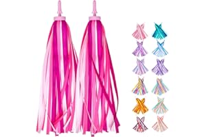Mlurcu Bike Streamers Bike Tassels for Kids 1 Pair, Kids Bike Accessories Scooter Bicycle Tricycle Handlebar Streamers Handle Bar Grips Accessories for Girls and Boys