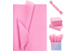 AORZIT Pink Tissue Paper 80 Sheets Pink Wrapping Tissue Paper Bulk 14x20 Inch Pink Tissue Paper for Gift Bag Packaging Valentine's Day Baby Shower Gift Wrap Party Decor DIY Crafts