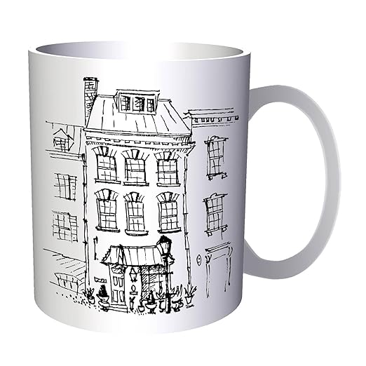 Casa blanco y negro Vintage 330 ml taza e211: Amazon.es: Hogar