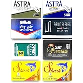 Razor Blades Club - Astra-Derby-Shark-GiIIette Double Edge Razor Blades Sampler (40 blades, 8 different brands)