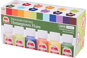 Apple Barrel Acrylic Craft Paint Set, Homegrown Hues, Includes 12 Colors with a Matte Finish