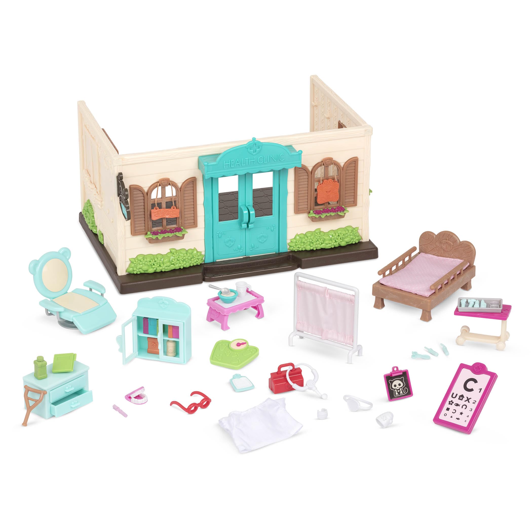 Li'l Woodzeez – Toy Walk – in Health Clinic Dollhouse Playset with Doctor Accessories for Pretend Play, Miniature Animal Figures, Kids Toy Playset for Children 3+ Years — image 1