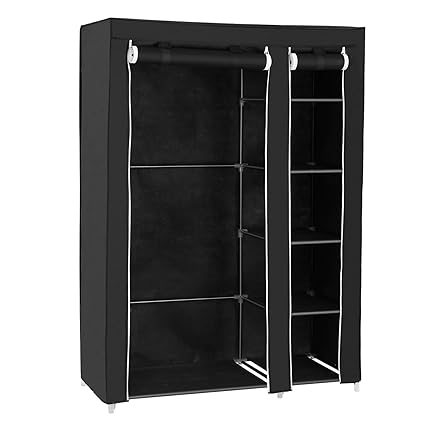 Songmics Xl Lsf007 Folding Fabric Wardrobe 175 X 110 X 45 Cm Black