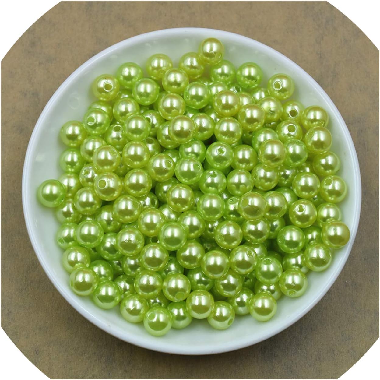 100pcs/bag with Hole ABS Imitation Pearl Beads 4/6/8/10/12MM Round Plastic Acrylic Spacer Bead for DIY Jewelry Making Findings,Grass Green,4mm x 300pcs