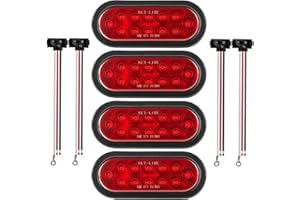 VEVOR Trailer Lights, 4PCS 12V Oval LED Trailer Tail Lights Kit with Stop Brake Turn Tail Lamp, Waterproof Tow Lighting Kit f