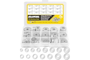 IEAWISL 18-8(304) Stainless Steel Fender Washers, 235Pcs Flat Washers for Screws and Bolts, Assorted 15 Sizes (M3 M4 M5 M6 M8 M10 M12) for Home and Industrial Use