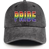CAIBO Pride Hat LGBT Baseball Hat Adjustable Cotton Denim Baseball Cap Gay Pride Hats for Men Women