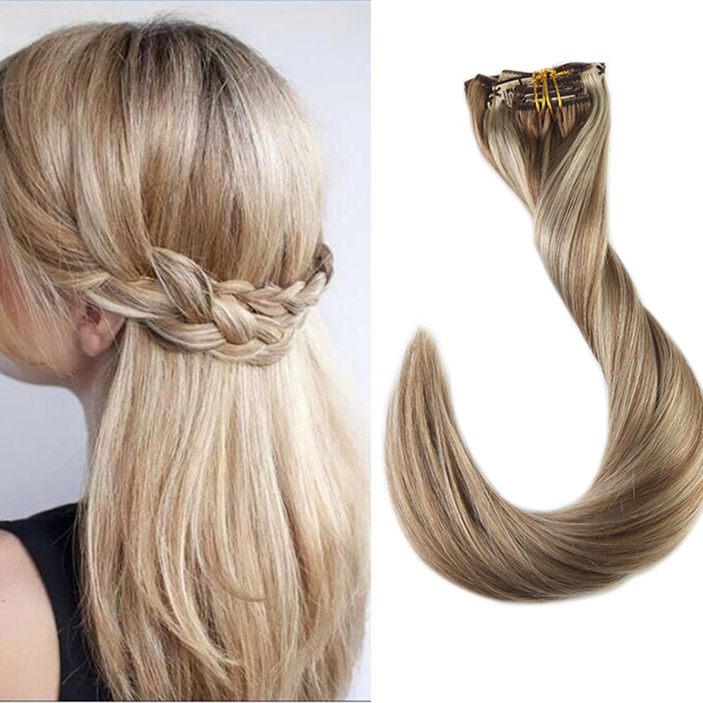 Full Shine 20inch Blonde Highlighted Extensions Human Hair