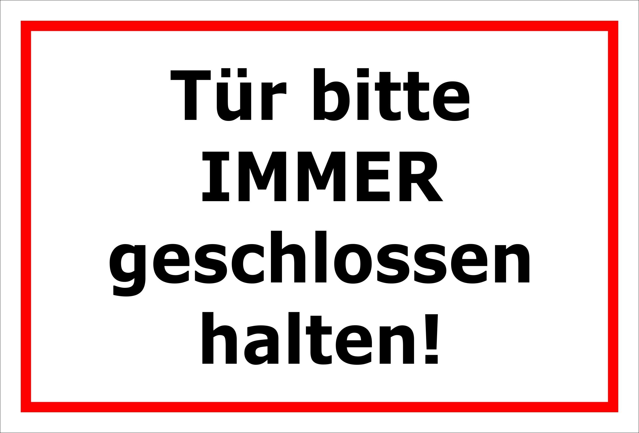 'Door Hold Please Keep Closed Hole 15 x 20 cm, 20 cm and 30 cm – Sticker Hard Foam Aluminium Composite – S00141B, 15x10cm - selbstklebender Aufkleber