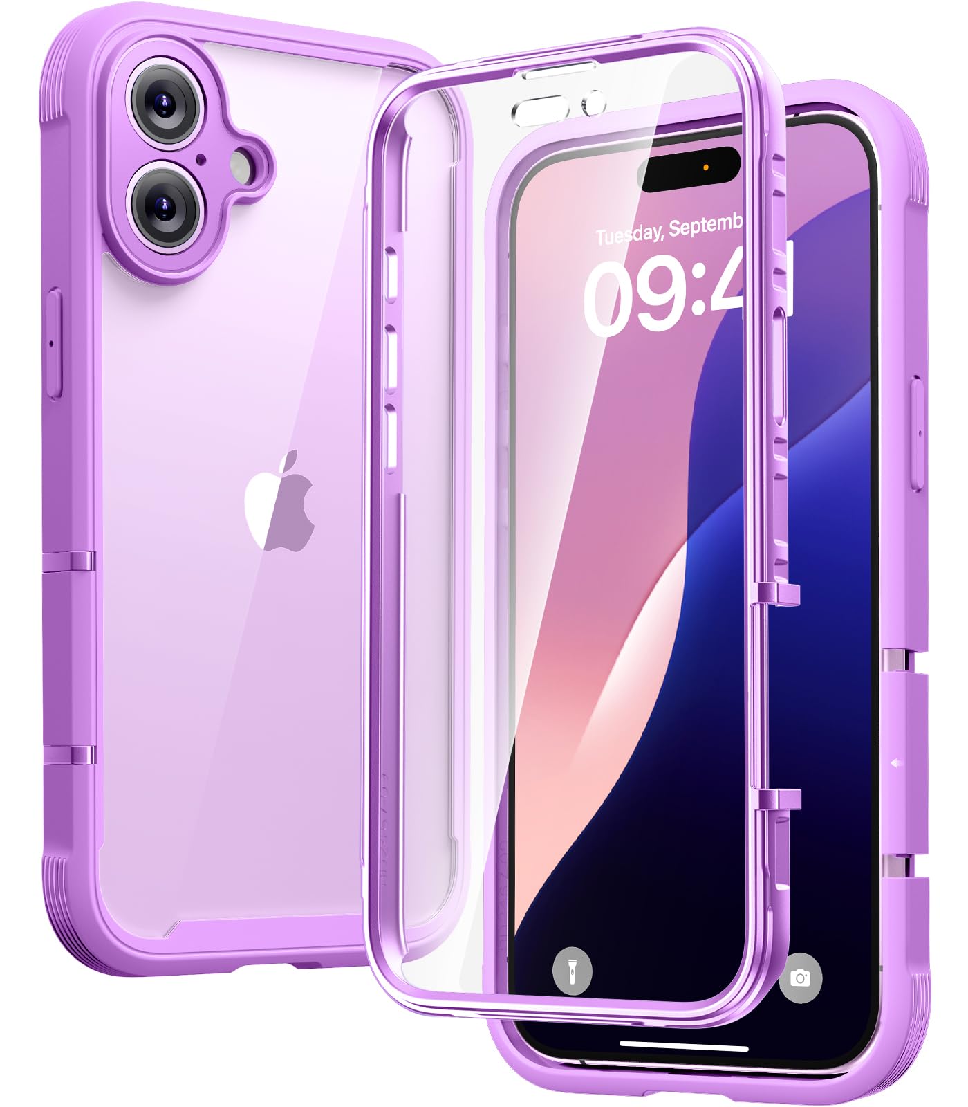 Photo 1 of Diaclara Designed for iPhone 16 Case, Full Body Rugged Case with Built-in Touch Sensitive Anti-Scratch Screen Protector, Upgraded [Full Camera Protection] for iPhone 16 6.1" (Dark Pink)